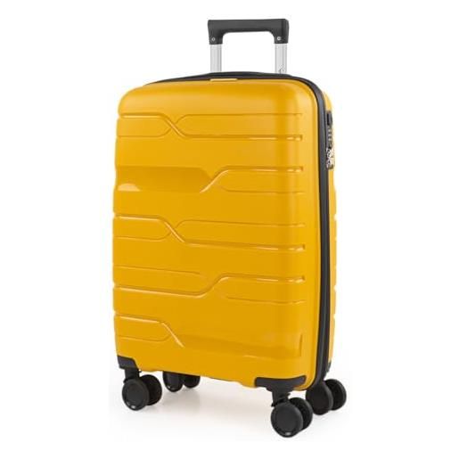 ITACA - valigia 55x40x20 trolley bagaglio a mano. Valigie e trolley per i tuoi viaggi in cabina. Trolley bagaglio a mano 760350, giallo