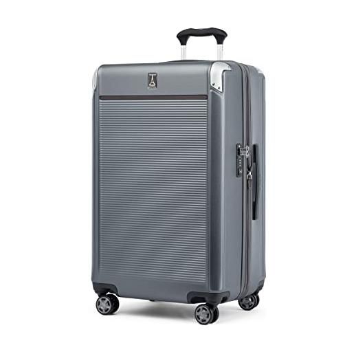 Travelpro platinum elite valigia rigida check-in 4 ruote 76x46x34cm, rigida, espandibile, 108 litri colore grigio 10 anni di garanzia