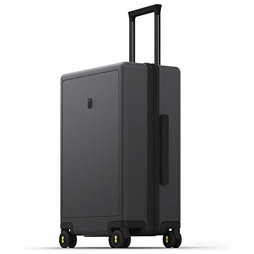 LEVEL8 valigia bagaglio a mano elegante micro diamante strutturato design valigie trolley rigido valigia grande con rotelle girevoli e lucchetto tsa integrato 66x44.5x26.5cm, 67.9l, grigio