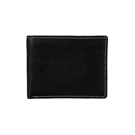 Avirex collezione austin, portafoglio con portamonete in morbida pelle, uomo, colore: nero