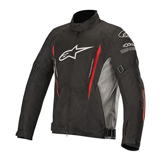 Alpinestars giacca da moto gunner v2 wp jacket black gray red, nero/grigio/rosso, s