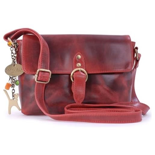 Catwalk Collection Handbags - piccola borsa tracolla donna pelle - borsetta - tracolla regolabile - freya - nero