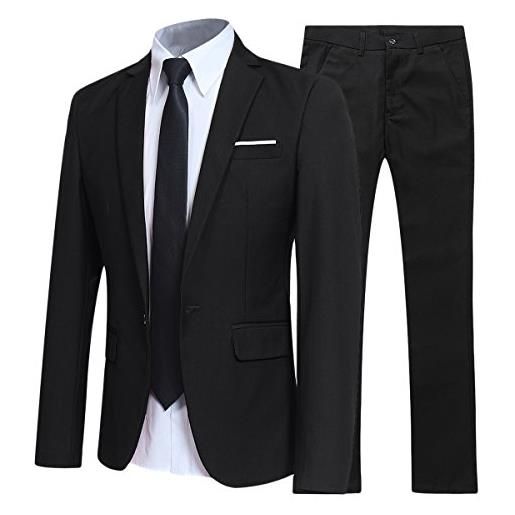 Allthemen abiti da uomo 2 pezzi suit slim fit wedding dinner tuxedo abiti per uomo business casual giacca e pantaloni 10 colori disponibili azzurro xl