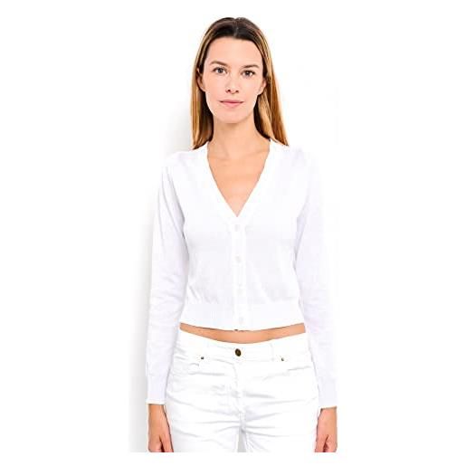 Brunella Gori maglione cardigan - da donna, in 100% cotone - bianco, xs