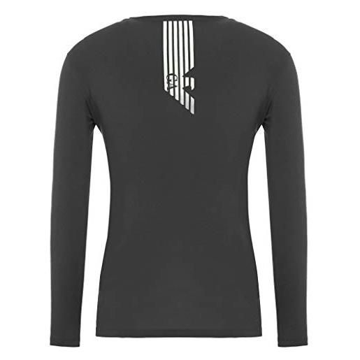Emporio Armani maglietta uomo 111023 9a725, t-shirt manica lunga, girocollo (nero/logo argento, xl)