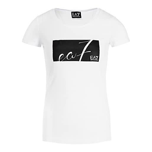 Emporio Armani maglietta t-shirt donna 6gtt10 tj12z, manica corta, girocollo, veste aderente (bianco, m)
