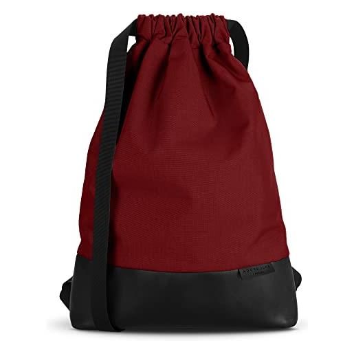 Adore June daypack teo - borsa di sicurezza moderna con cerniera, realizzata a mano in europa, rosso bordeaux, taglia unica