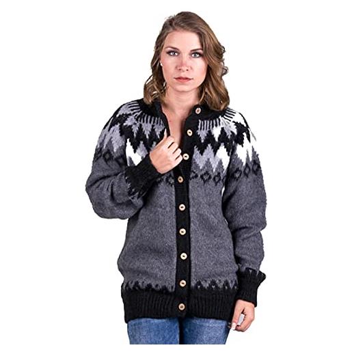 Gamboa alpaca cardigan lana donna invernale elegante cappuccio manica lunga cappotto con zip scollo a v
