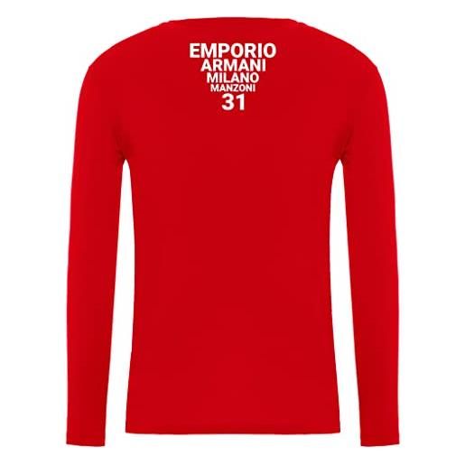 Emporio Armani maglietta uomo 111023 1a725, t-shirt manica lunga, girocollo (bianco, m)