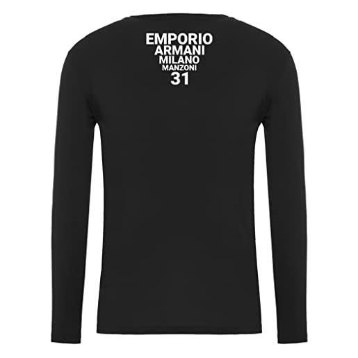 Emporio Armani maglietta uomo 111023 1a725, t-shirt manica lunga, girocollo (rosso, xl)