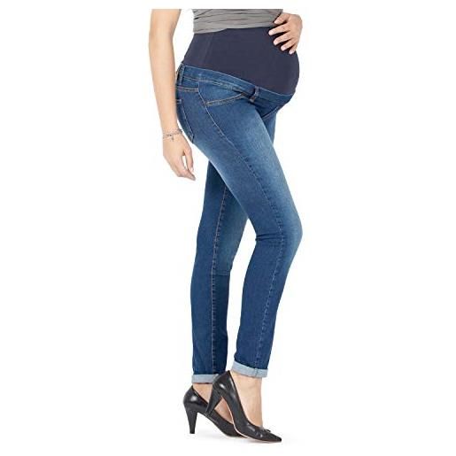 MAMAJEANS milano - jeans premaman donna basic, super elasticizzato e comodo, pantaloni skinny, abbigliamento per ogni fase della gravidanza (denim, xs)