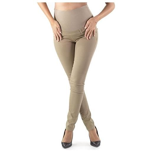 MAMAJEANS milano - jeans premaman donna basic, super elasticizzato e comodo, pantaloni skinny, abbigliamento per ogni fase della gravidanza (nero, l)