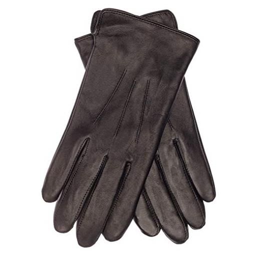EEM Fashion eem guanti in pelle da uomo, morbida pelle italiana, funzione touch, fodera in pile, nero l