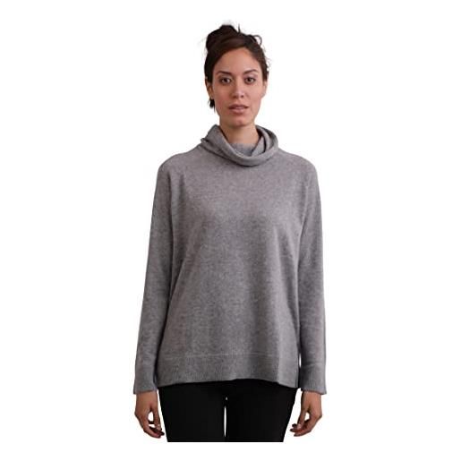 CASH-MERE.CH maglione da donna in 100% cashmere, a 2 fili, grigio. , m