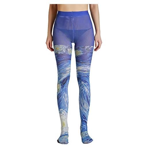 Sahabowi collant fantasia da donna, collant stampati sexy a vita alta, collant con cerniera a forma di dimagrimento del gluteo semi-opachi, slogan, taglia unica