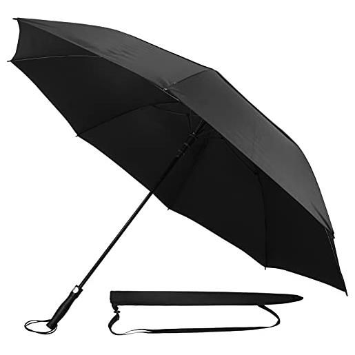 Sternenfunke xxl ombrello grande 2 persone ø150 cm anche come ombrello da golf grande nero stormproof, manico stabile, senza stampa, ombrello famiglia grande stormproof