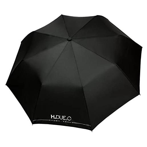 H.DUE.O high-tech ombrello pieghevole antivento robusto, apri-chiudi automatico. Ombrello tascabile rapida asciugatura con custodia antigoccia [aracari] [blu]