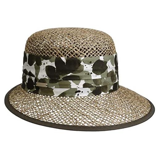 Seeberger cappello a sporta selvona visiera da sole di paglia taglia unica - oliva