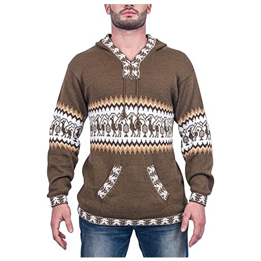 Gamboa alpaca maglione uomo cappuccio elegante manica lunga autunno invernale pullover lana caldo