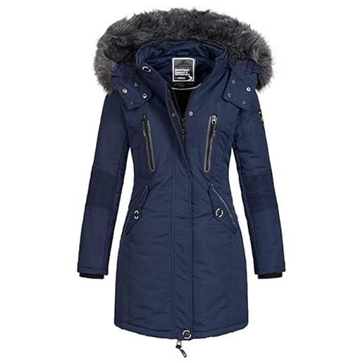 Geographical Norway coraly women/lady - cappotto/piumino donna, parka - giacca in pile chic invernale giacca lunga donna, marina, xl