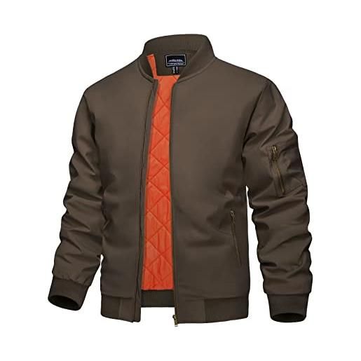 KEFITEVD giacche da baseball da uomo bomber giacca militare invernale cappotti cargo caldi antivento con 4 tasche, rosso vinaccia, m