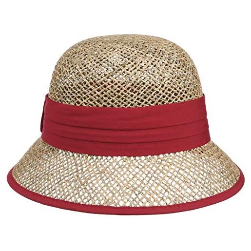 Seeberger cappello cloche paglia zostera marina da sole cappelli spiaggia taglia unica - rosso