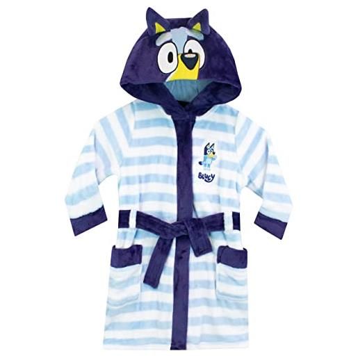 BlueY vestaglia accappatoio bambino | accappatoio ragazzo con cappuccio e orecchie 3d | blu 2-3 anni