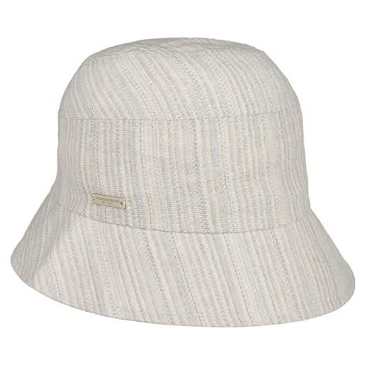 Seeberger cappello di tessuto fine stripes estivo da sole taglia unica - rosa