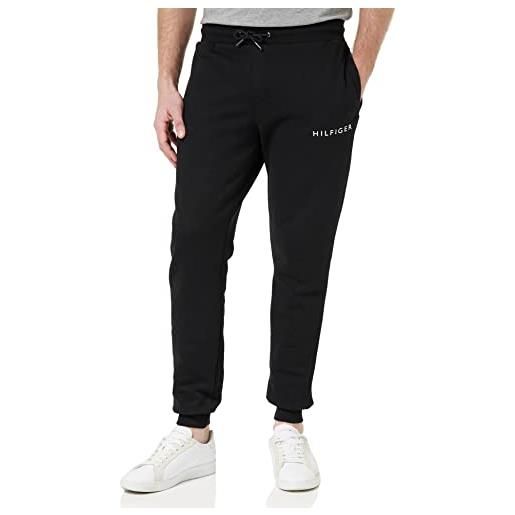 Tommy Hilfiger pantaloni da jogging uomo pop color pantaloni felpati, nero (black), s