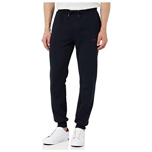 Tommy Hilfiger pantaloni da jogging uomo pop color pantaloni felpati, nero (black), s