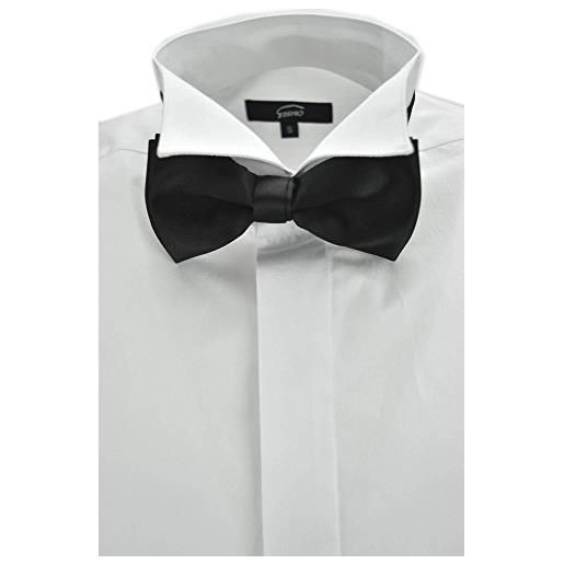 Grino Firenze - camicia uomo smoking bianca collo coda di rondine polsino gemelli cerimonia - bianco, s