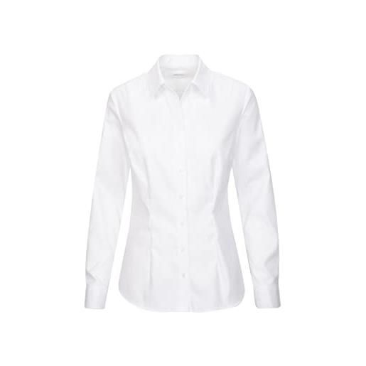 Seidensticker city bluse langarm slim fit hemdblusenkragen bügelleicht camicia da donna, azzurro, 48
