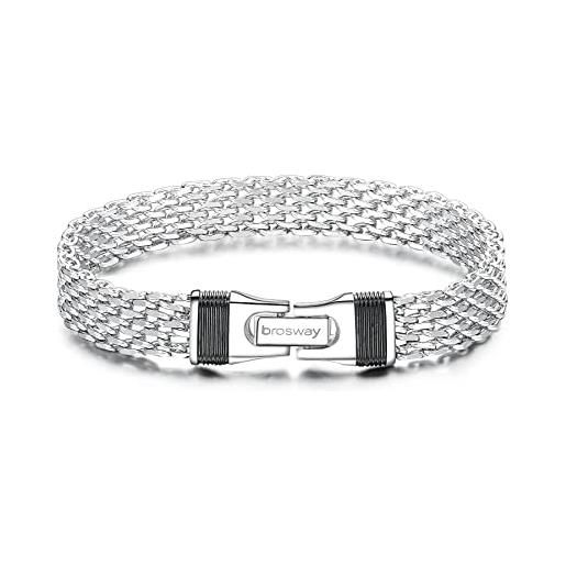 Brosway bracciale uomo in acciaio, bracciale uomo collezione uniform - bnf11a