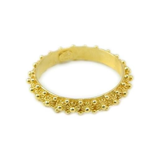 DANILO MINGARDI anello in argento dorato 925 fede filigrana tipo sarda lavorazione nido ape 1 fila (23)