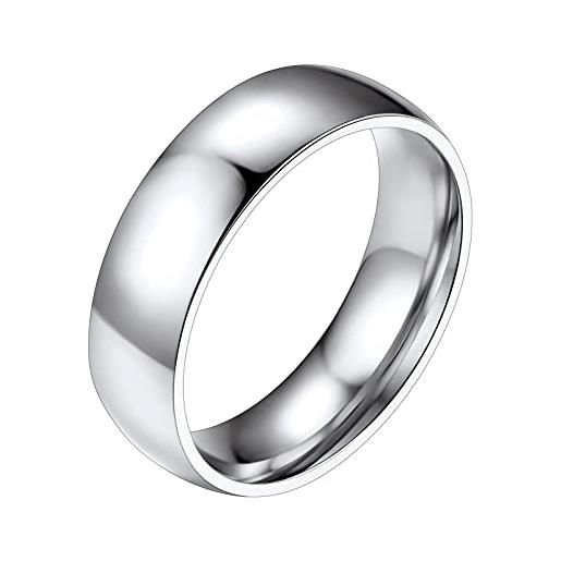 PROSTEEL anello donna acciaio inossidabile uomo anello a fascia donna colore colore argento fede anello donna fede misura 14