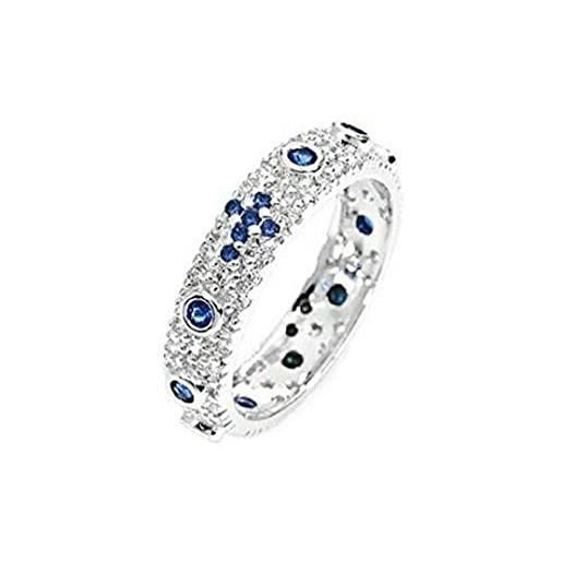 gioiellitaly anello rosario pavè argento 925 con zirconi bianchi e grani pietre blu anello unisex gioiello uomo donna (13)
