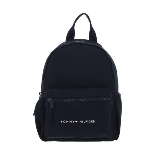 Tommy Hilfiger th essential mini backpack au0au01770, zaini unisex-bambini e ragazzi, blu (space blue), os