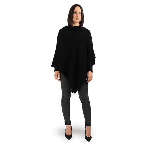 DALLE PIANE CASHMERE - poncho 100% cashmere - made in italy - donna, colore: beige, taglia unica