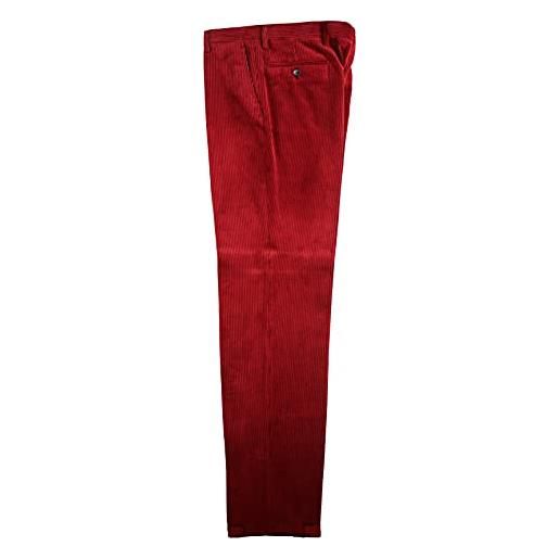 ALVIPERI pantalone uomo velluto duca visconti di modrone elasticizzato taglie forti e calibrato 11 colori dalla tg. 46 alla tg. 71 (rosso 3860, 50)