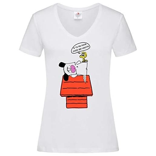 NOOO t-shirt hello spank maglietta snoopy maglia cartoons anni 80 divertente humor (s), bianco