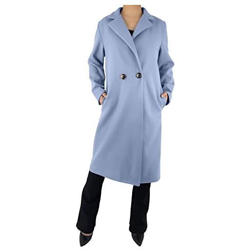 JOPHY & CO. cappotto lungo donna invernale doppiopetto con bottoni e tasche (cod. 6586) (2xl, jeans)