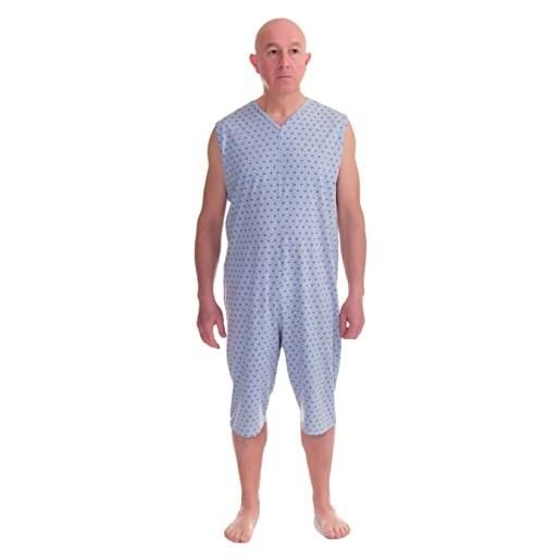 Ferrucci pigiama sanitario smanicato con pantalone corto 1 zip/cerniera dietro la schiena estivo - 9008/7 (rosa, xxl)