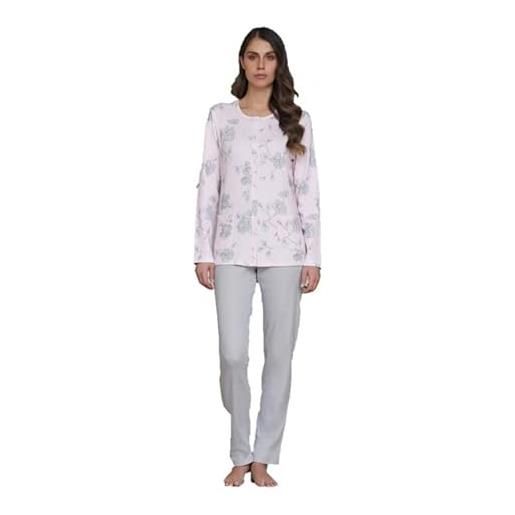 Linclalor pigiama donna in puro cotone caldo taglie forti art. 92761-64, rosa