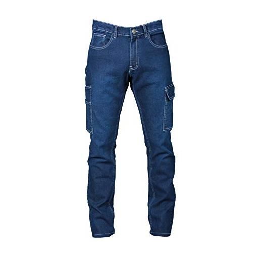 JRC 993680 jeans denver man pantalone da uomo multitasche elasticizzato misto cotone poliestere lycra taschino portamoneta blu indigo (l)