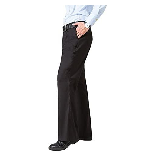 HAORUN pantaloni da uomo a campana, vestibilità regolare, stile anni '60 e '70 - nero - 52
