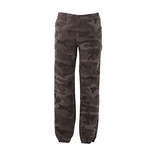 JRC 989261 kabul pantalone unisex uomo donna multitasche elasticizzato tessuto prelavato vestibilità gamba slim camouflage grey (xl)