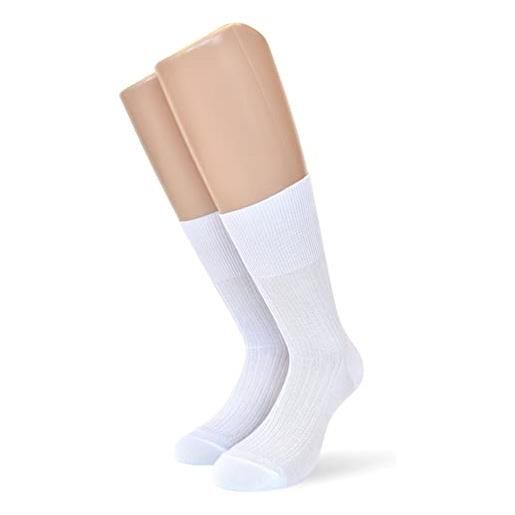 FERRUCCI COMFORT calze sanitarie corte da uomo (6 paia) in cotone - contenitive - non stringono, adatte anche ad anziani - made in italy (45/46, blu)