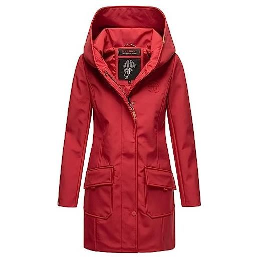Marikoo b856 - giacca invernale da donna in softshell, lunga, impermeabile, per outdoor, schwarz, m