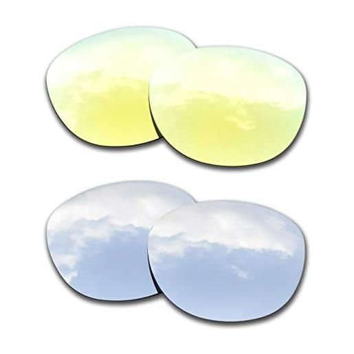 SOODASE per oakley latch occhiali da sole oro/argento 2 coppie lenti di ricambio polarizzate