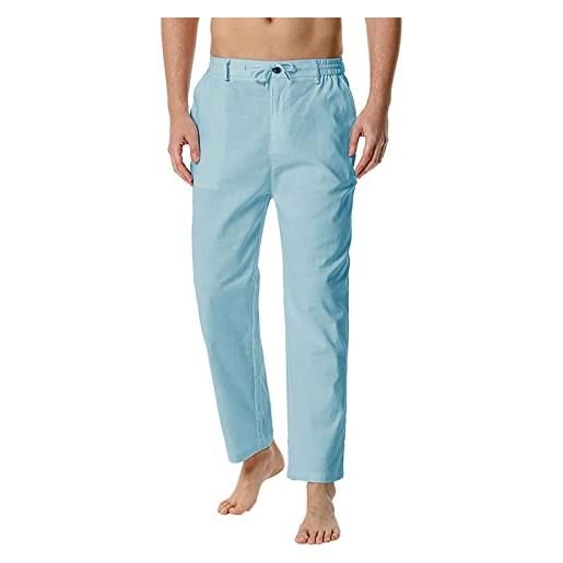 Xmiral pantaloni leggeri cotone pantaloni in vita casuale linen loose elastic men's home men's pantants pantaloni lana eleganti